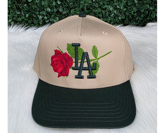 Bleed Blue LA with rose embroidered cap